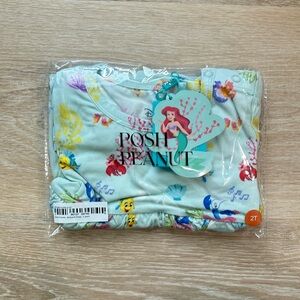 Posh Peanut Little Mermaid Friends Bodysuit Dress 2T NWT